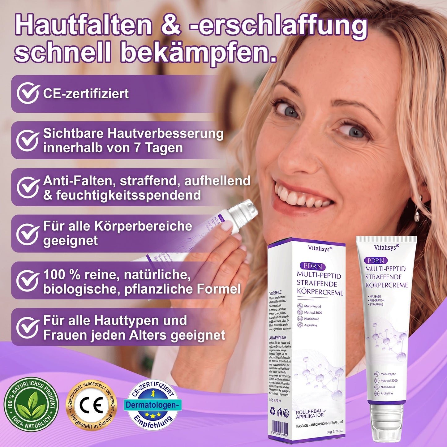 30 % DE RÉDUCTION🎁✨𝐕𝐢𝐭𝐚𝗹𝒊𝒔𝒚𝒔®  𝗣𝗗𝗥𝗡 𝐌𝐮𝗹𝘁𝗶-𝗣𝗲𝗽𝘁𝗶𝗱𝐞 𝐌𝐚𝐬𝐬𝐚𝐠𝐢𝐧𝐠 𝐁𝐨𝐝𝐲 𝐑𝐨𝐥𝐥𝐞𝐫 𝐂𝐫𝐞𝐚𝐦 — Anti-âge, Hydratant, Raffermissant & Liftant, Réparateur, Teint Unifié, Anti-Acné & Taches, Anti-Verrues & Grains de Beauté, Anti-Psoriasis.