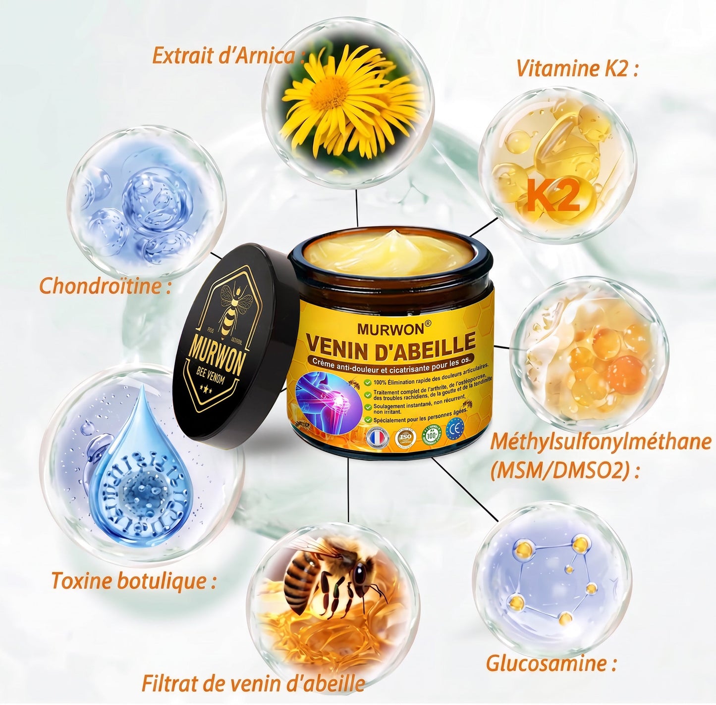 30 % de réduction 🎁🎁 | Crème 𝐌𝐔𝐑𝐖𝐎𝐍® au venin d’abeille pour soulager les douleurs et favoriser le bien-être articulaire ✨✨✨ (Spécialement pour les seniors)