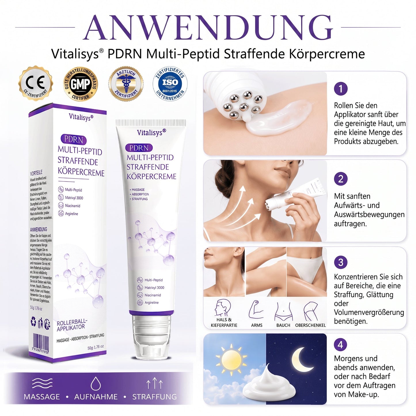 30 % DE RÉDUCTION🎁✨𝐕𝐢𝐭𝐚𝗹𝒊𝒔𝒚𝒔®  𝗣𝗗𝗥𝗡 𝐌𝐮𝗹𝘁𝗶-𝗣𝗲𝗽𝘁𝗶𝗱𝐞 𝐌𝐚𝐬𝐬𝐚𝐠𝐢𝐧𝐠 𝐁𝐨𝐝𝐲 𝐑𝐨𝐥𝐥𝐞𝐫 𝐂𝐫𝐞𝐚𝐦 — Anti-âge, Hydratant, Raffermissant & Liftant, Réparateur, Teint Unifié, Anti-Acné & Taches, Anti-Verrues & Grains de Beauté, Anti-Psoriasis.
