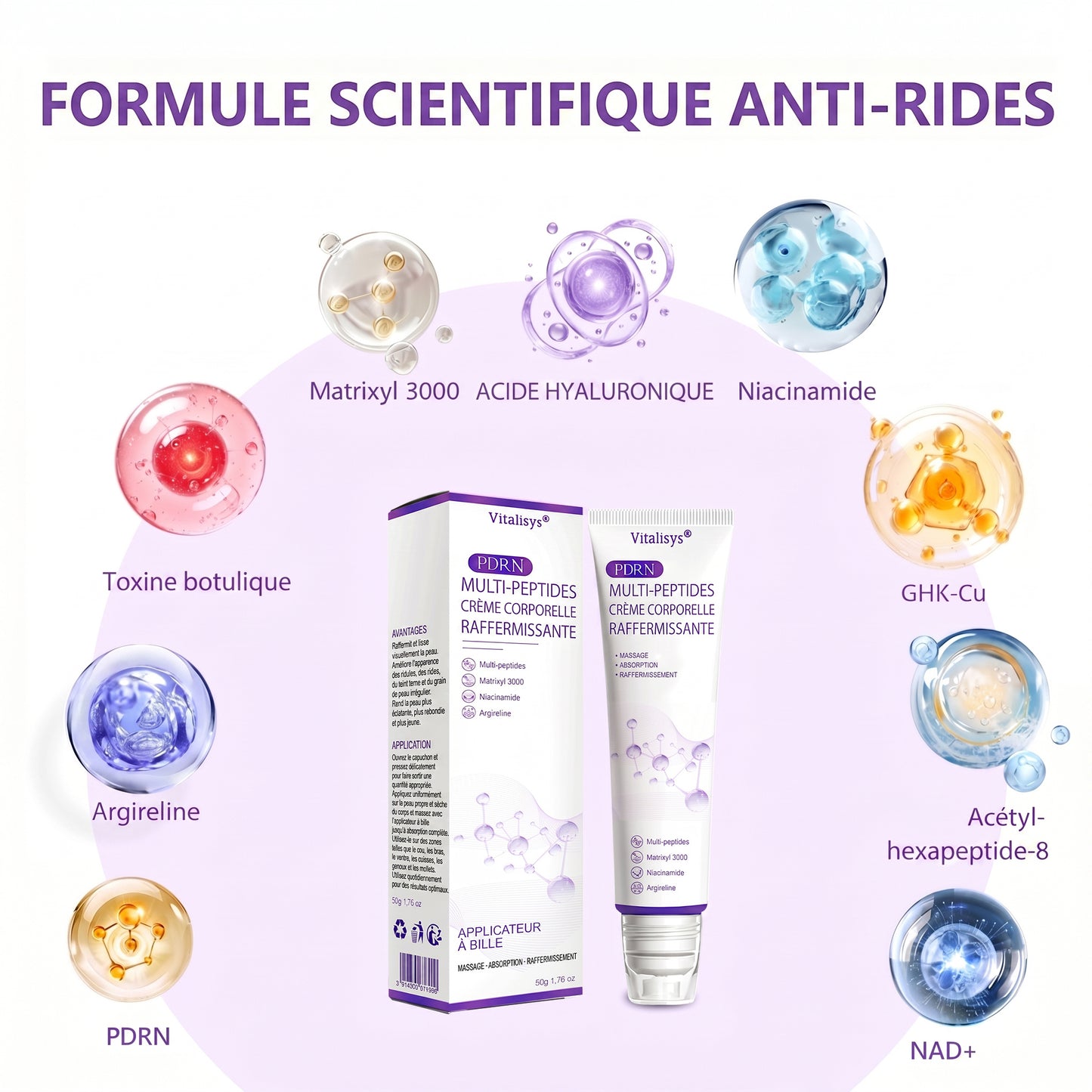 Boutique officielle✅ : Vitalisys® PDRN Crème Corps avec Roller ✨ – Anti-âge, hydratation, fermeté et régénération. Pour un teint unifié, traite acné, taches pigmentaires et verrues 🎁
