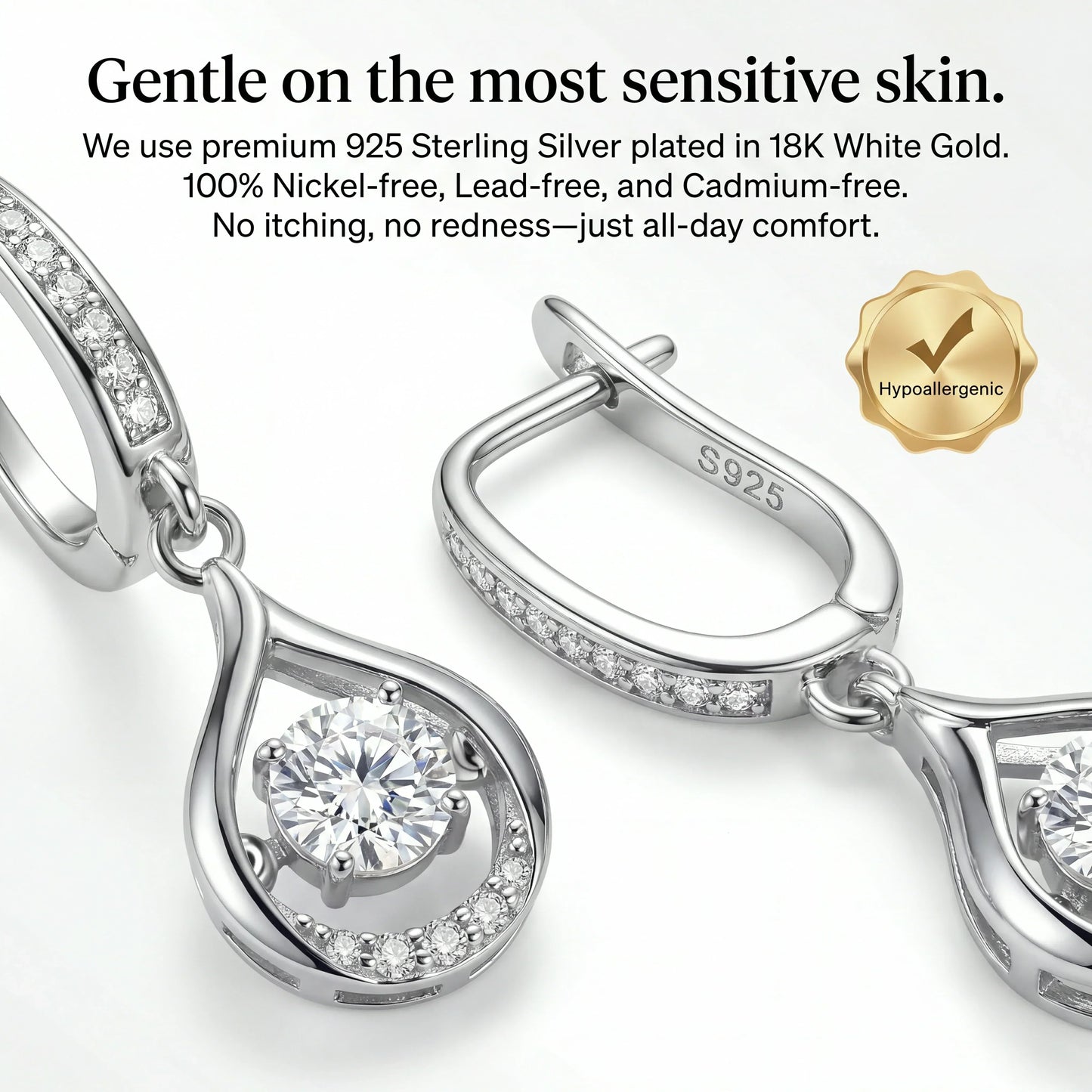 🔥 90% OFF TODAY: 1-Carat "Dancing" Moissanite Earrings – The Pure S925 Comfort & Sparkle You Deserve💖