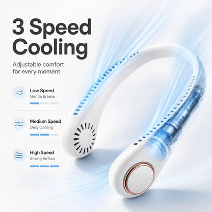 𝗣𝗞𝑵𝐄𝐖® 𝒗𝒆𝒏𝒕𝒊𝒍𝒂𝒕𝒆𝒖𝒓 𝒅𝒆 𝒄𝒐𝒖 𝒔𝒂𝒏𝒔 𝒑𝒂𝒍𝒆𝒔, portable et mains libres, idéal pour un usage quotidien au bureau et en extérieur.