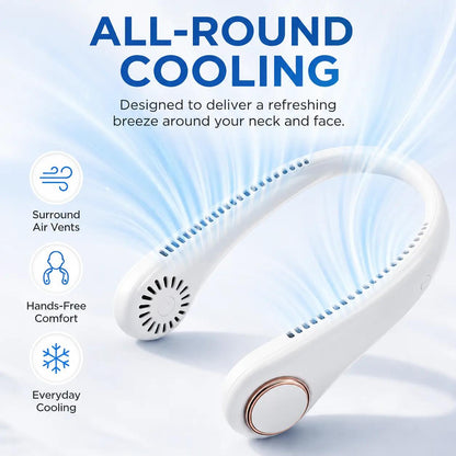 𝗣𝗞𝑵𝐄𝐖® 𝒗𝒆𝒏𝒕𝒊𝒍𝒂𝒕𝒆𝒖𝒓 𝒅𝒆 𝒄𝒐𝒖 𝒔𝒂𝒏𝒔 𝒑𝒂𝒍𝒆𝒔, portable et mains libres, idéal pour un usage quotidien au bureau et en extérieur.