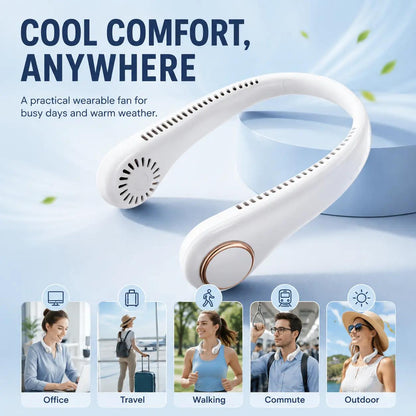 𝗣𝗞𝑵𝐄𝐖® 𝒗𝒆𝒏𝒕𝒊𝒍𝒂𝒕𝒆𝒖𝒓 𝒅𝒆 𝒄𝒐𝒖 𝒔𝒂𝒏𝒔 𝒑𝒂𝒍𝒆𝒔, portable et mains libres, idéal pour un usage quotidien au bureau et en extérieur.